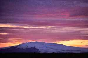 Island: Abendrot über dem Eyjafjallajökull